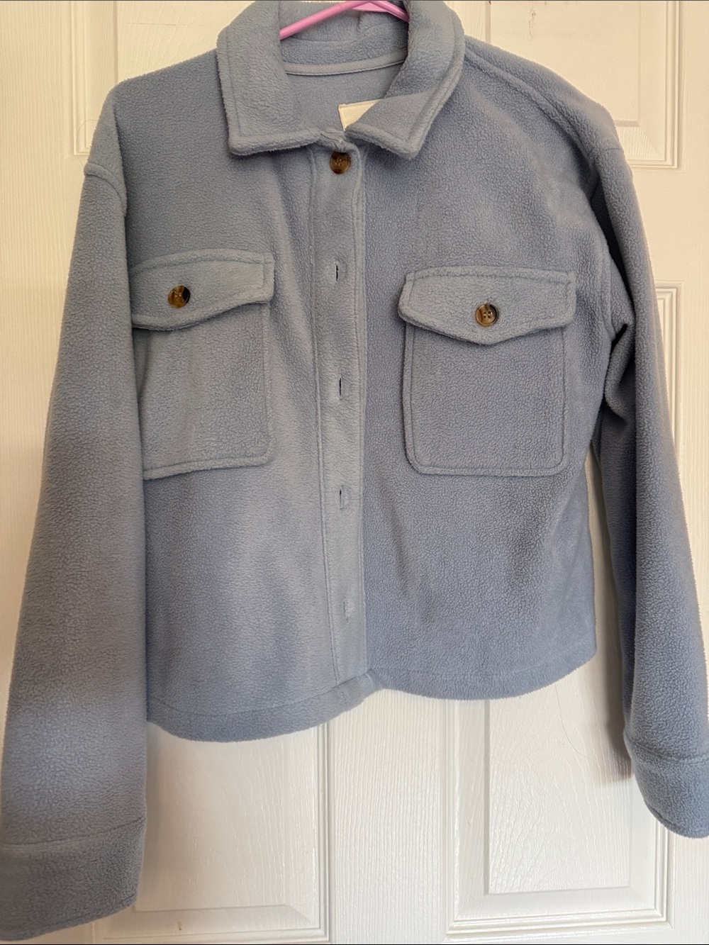 Thread & Supply Light Blue Fleece Button-Up Jacket